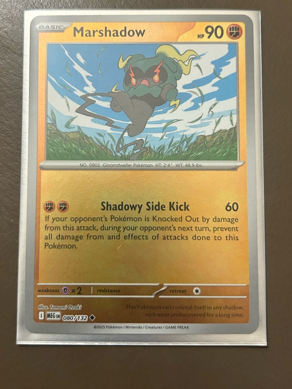 POKÉMON Marshadow card (080/132) RARE HOLO-2025yr/in a International Sleeve